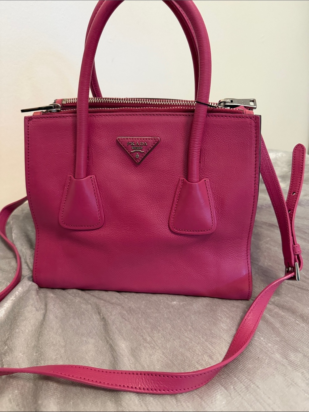 Prada Bright Pink Leather Top-Handle Satchel